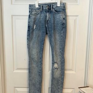 H&M Men's Light Blue Distressed Skinny Jeans